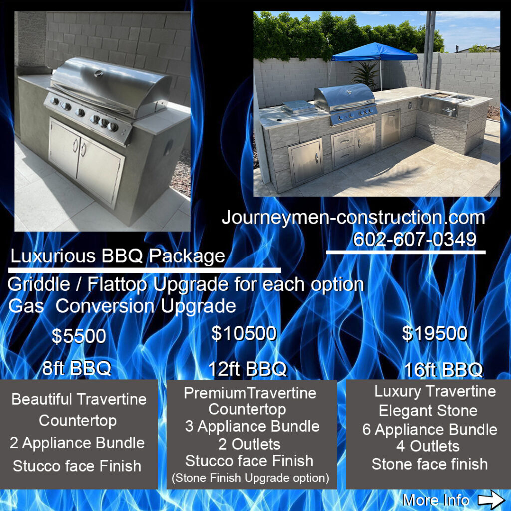 A flyer for a bbq company with a blue background.